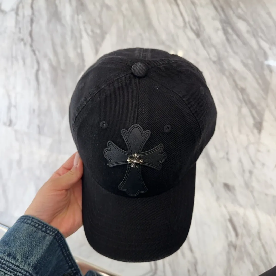 💰60 Chrome Hearts 💓Early spring Korean style fashion retro distressed hole hat wear design versatile baseball cap peaked cap